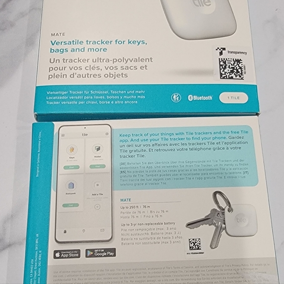 2 [2-PACK] TILE MATE (WHITE) BLUETOOTH ITEM TRACKER FINDER - [RE-40001] - Picture 4 of 4